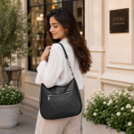 Women's Black Premium Leather Shoulder Bag - Image 3