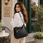 Women's Black Premium Leather Shoulder Bag - Image 2