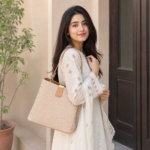 Beige Canvas Top-Handle Bucket Bag - Image 4