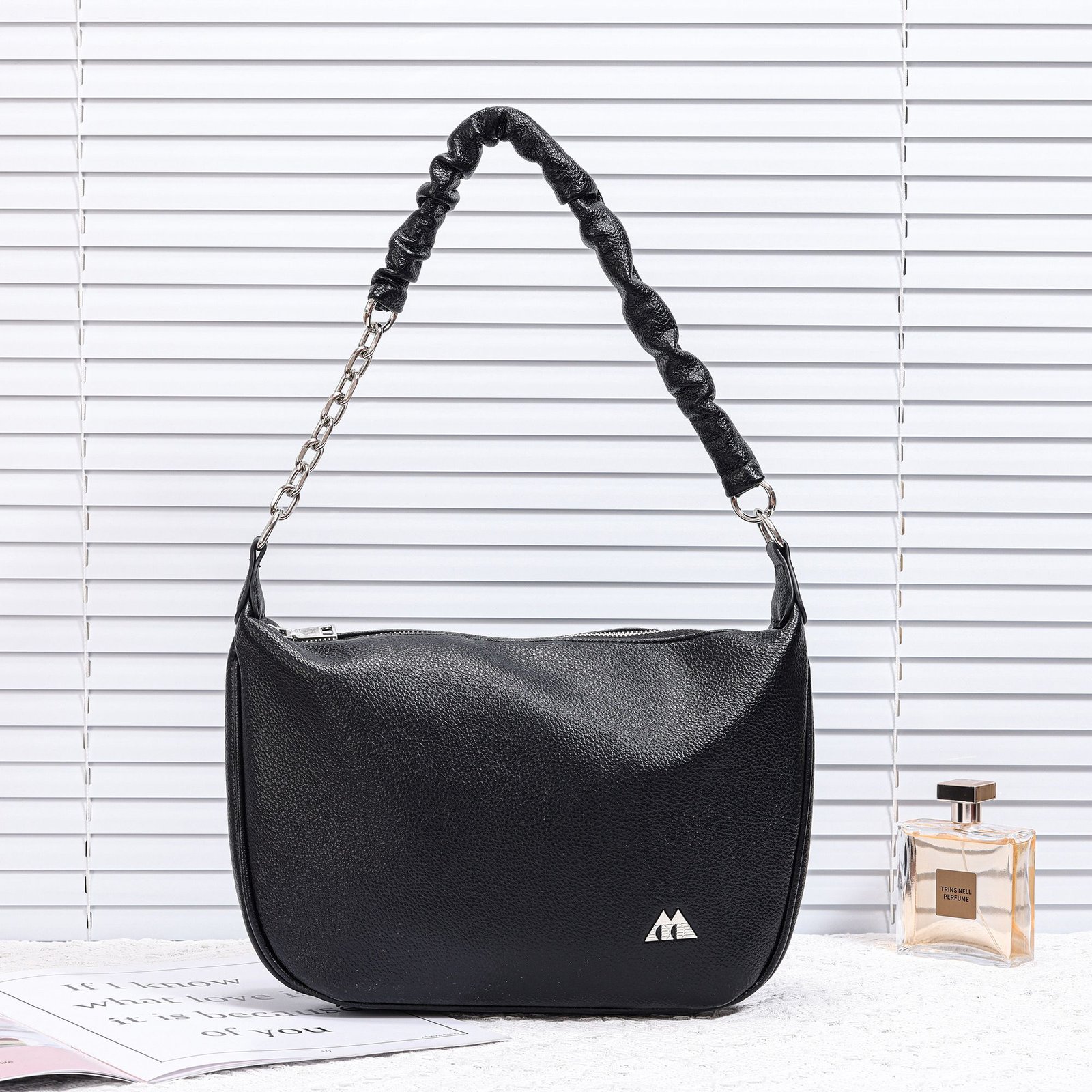 WhatsApp Image 2026-06-26 at 11.21.25 PM (1) Leather Ruched Handle Shoulder Hobo Bag - Image 1
