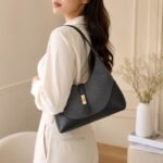 Grey & Black Hobo Shoulder Bag - Image 2