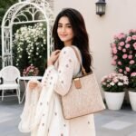 Beige Canvas Top-Handle Bucket Bag - Image 3